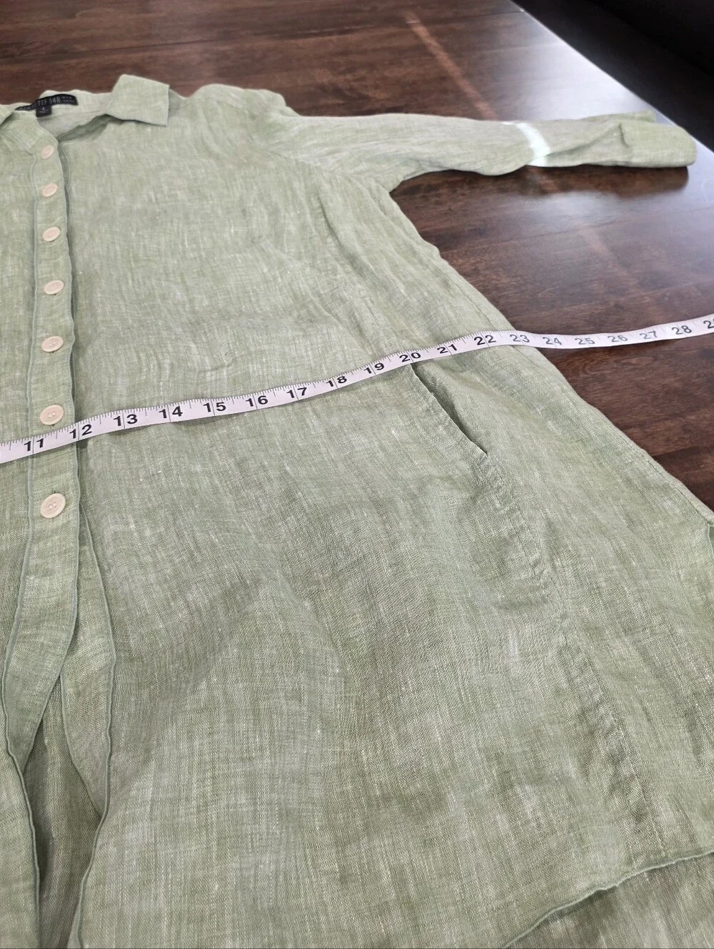 Lafayette 148 Lime Green Linen Long Sleeve Button Shirt 6 - Picture 7 of 9